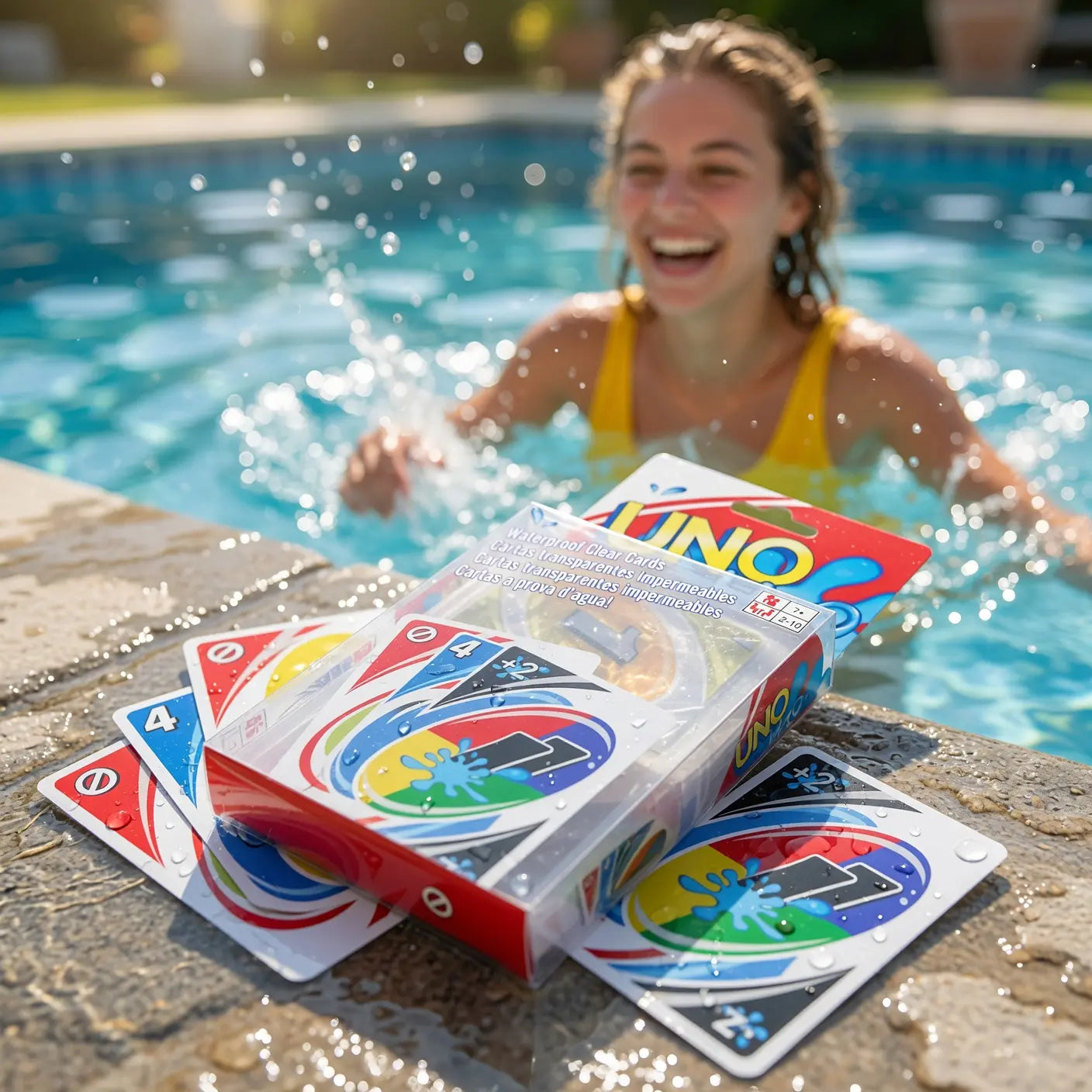 Close view of clear waterproof playing cards
