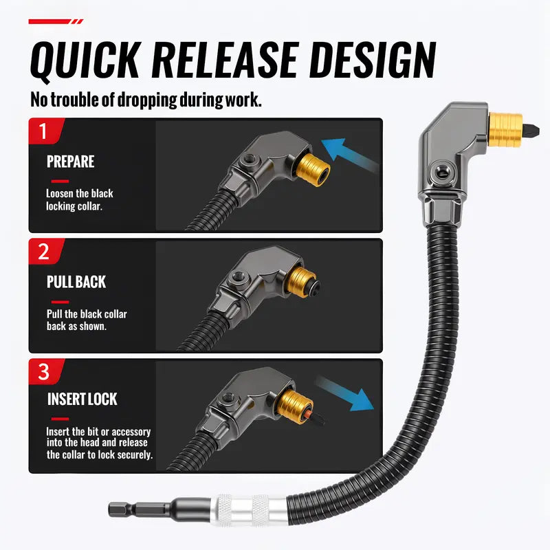 Right Angle Drill Adapter for Tight Spaces