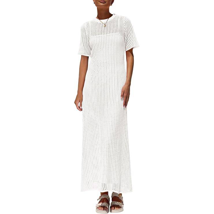 Women's Eyelet Crochet Maxi 2 Piece Dress Sets