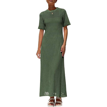 Women's Eyelet Crochet Maxi 2 Piece Dress Sets