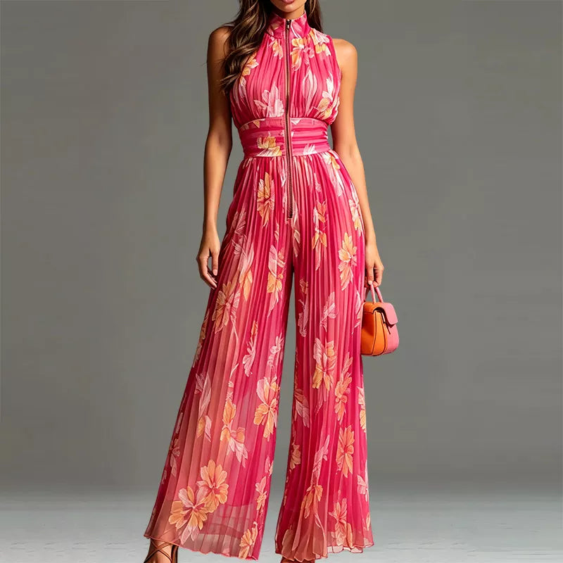 Flowing Pleated Jumpsuit
