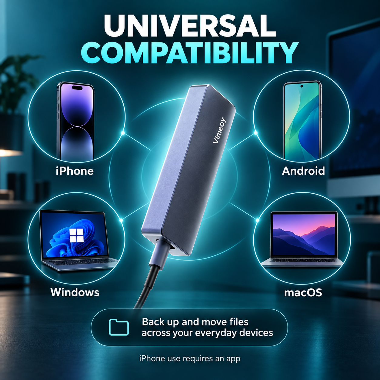 Vimeoy compatibility with iPhone, Android, Windows and macOS