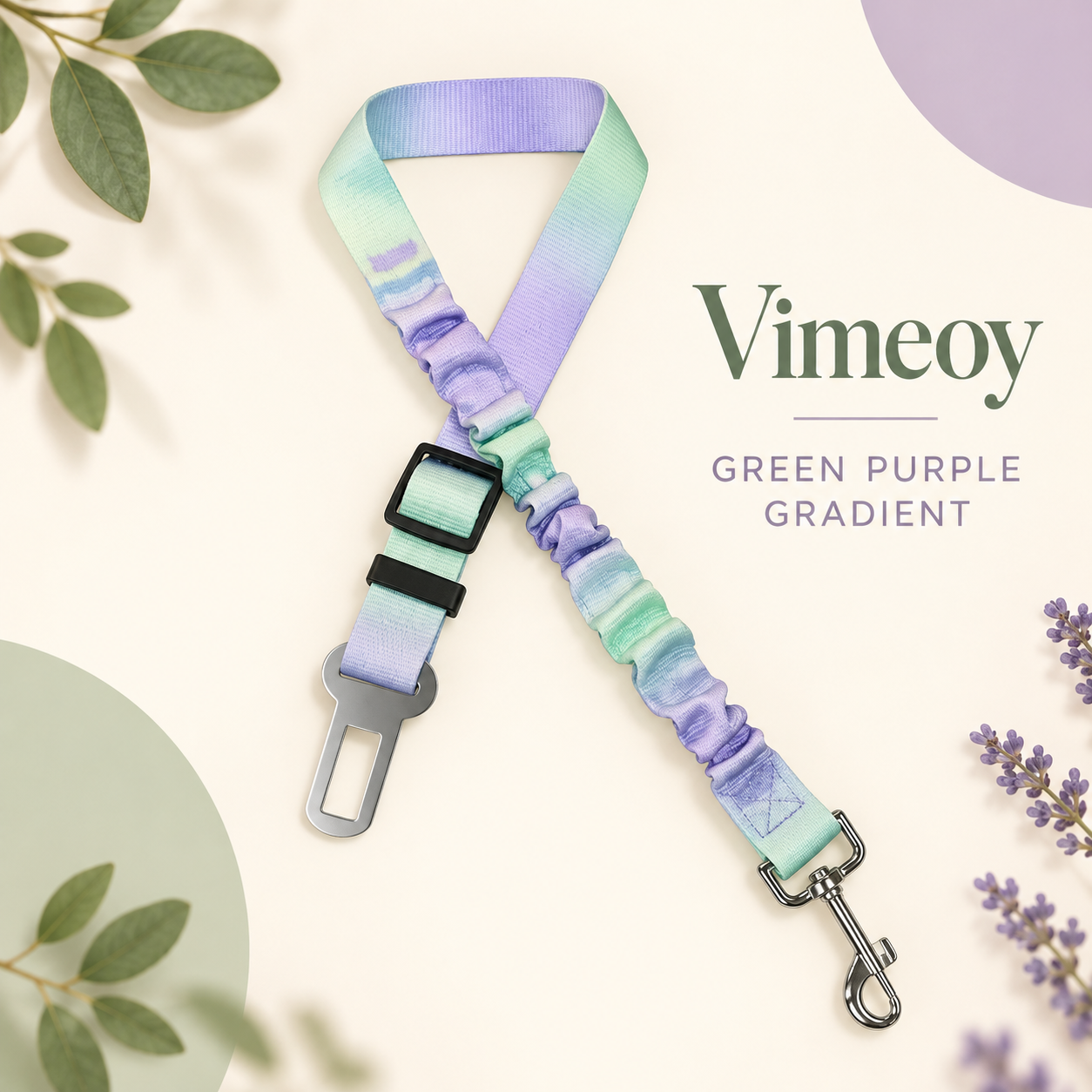 Green Purple Gradient Vimeoy pet car safety belt